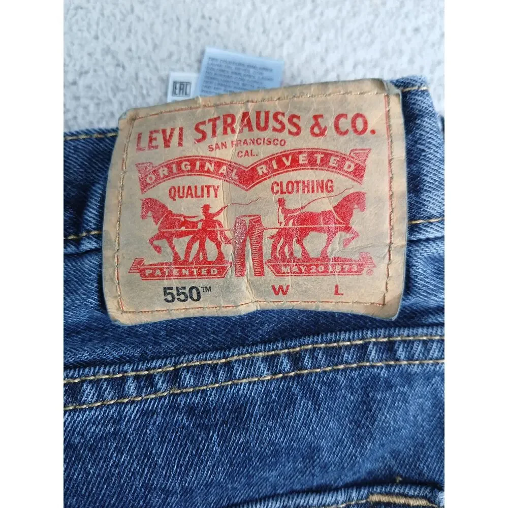 Levis 502 Jeans Mens W48 L30 Blue Denim Straight Leg Cotton Big & Tall